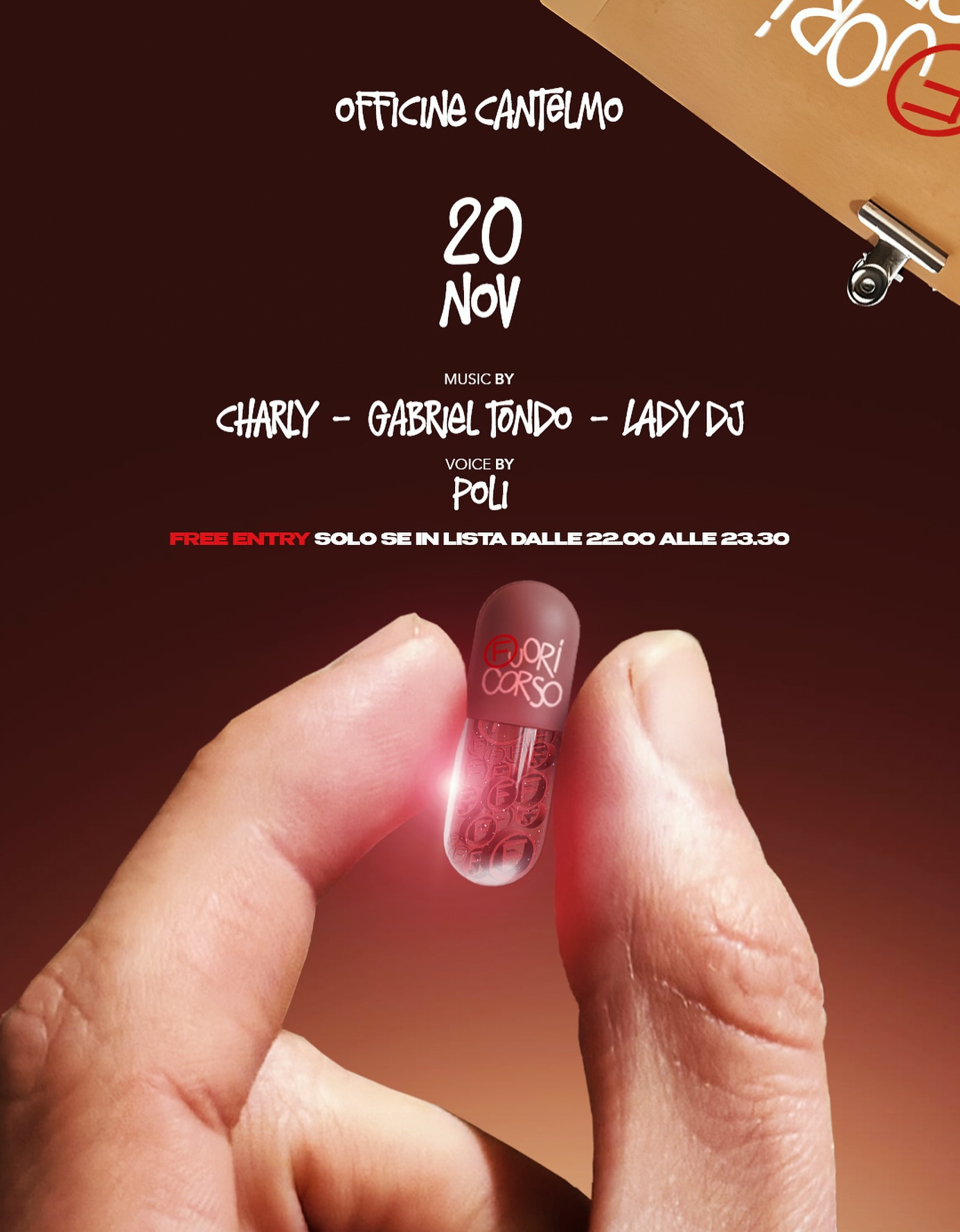 Locandina FUORI CORSO — 20 NOVEMBRE